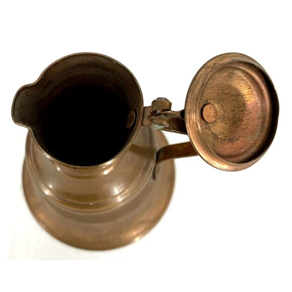 Antique Copper Tea Jug Small 4.75" Handcrafted Unsigned - Picture 6 of 7